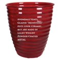 thumbnail image 3 of Looqy Avondale 13" x 13" x 14.38" Red Metal Ribbed Plant Pot with Rust Resistant, 3 of 4