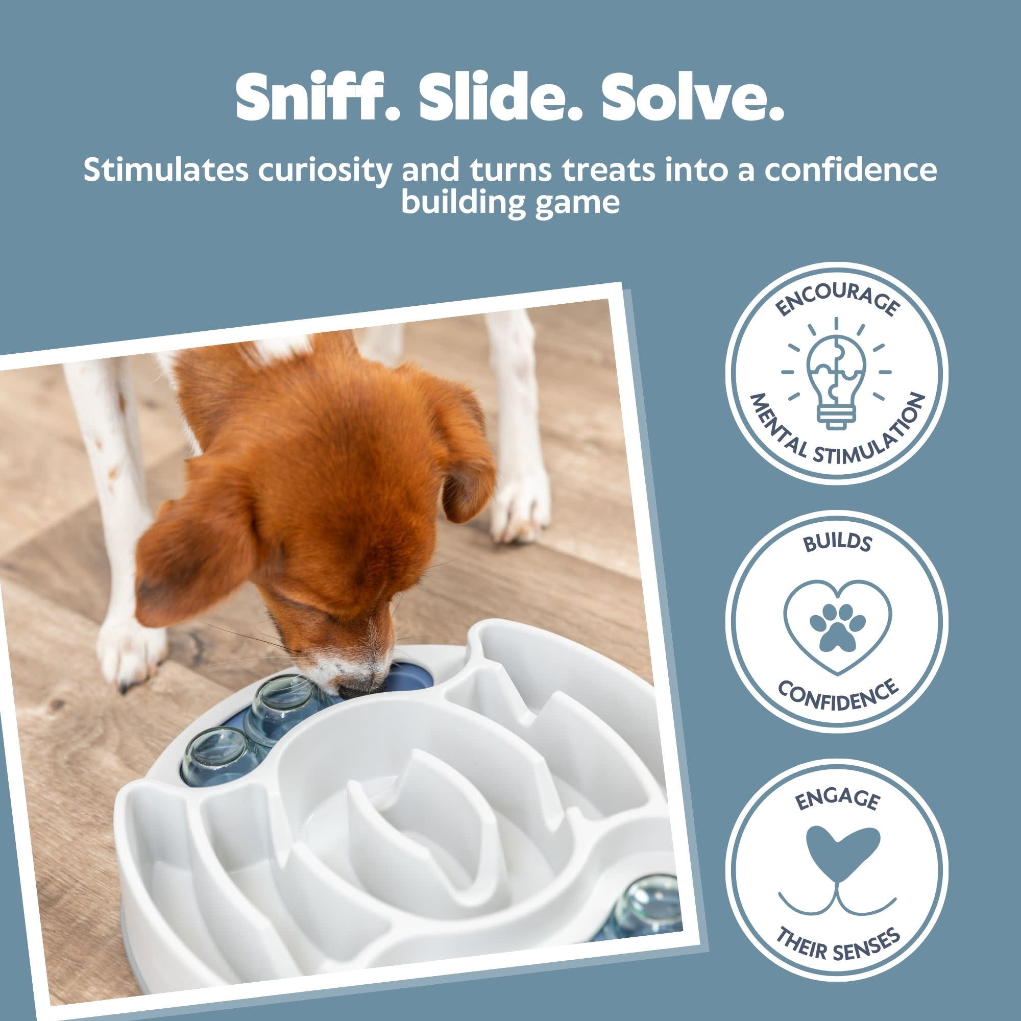 TRIXIE Dog Activity Slide & Feed Strategy Game, Level 2 Dog Puzzle