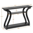thumbnail image 3 of SuperDeal Simple Curve Console Table Porch Side Table Glossy MDF Black, 3 of 9