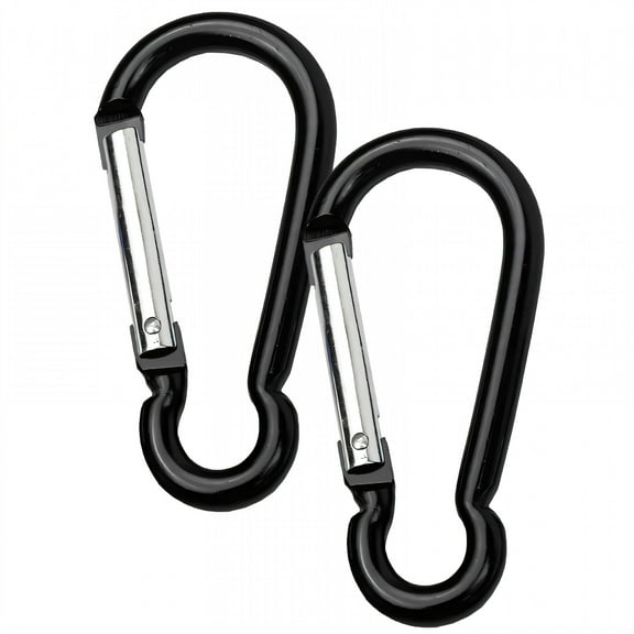 TALENO 2Pcs Carabiner Clip,Round Gate Aluminum Alloy Small Carabiner Clip,Various Scenario 3.03"*1.46" Carabiner for Keys,Black,200N