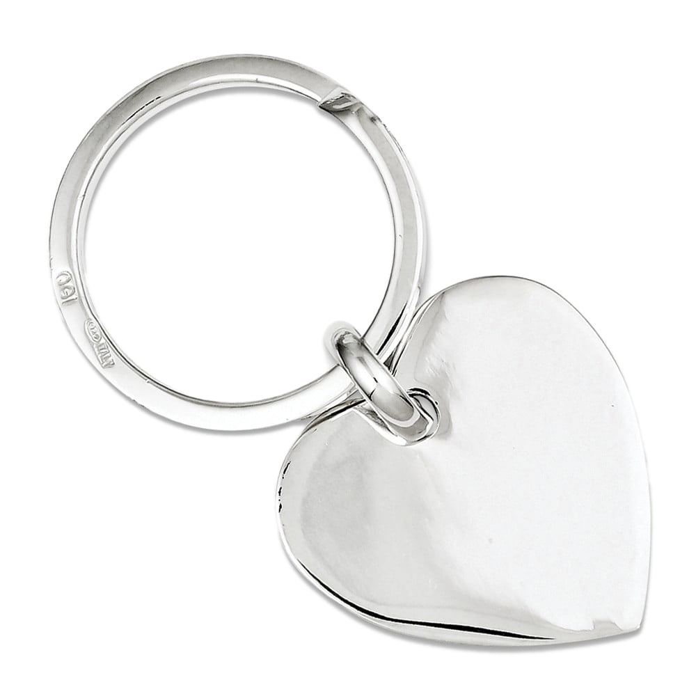 GEMaffair Men's 925 Sterling Silver Heart Key Ring