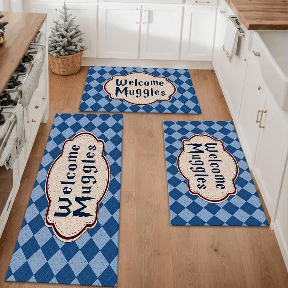 Floral Kitchen Rugs Sets of 3, Non Slip Kitchen Rugs and Mats Washable Farmhouse Kitchen Rugs Floral Kitchen Floor Mat Carpet Runner Rugs for Hallway Laundry Room