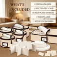 thumbnail image 3 of 5 Pack Dinnerware Storage Containers, Quilted Microfiber Dish Storage Organizer with Dividers, Seasonal Storage Moving Box for Glasses Plates Cups Saucers, Holds 12 Piece Set, 3 of 5