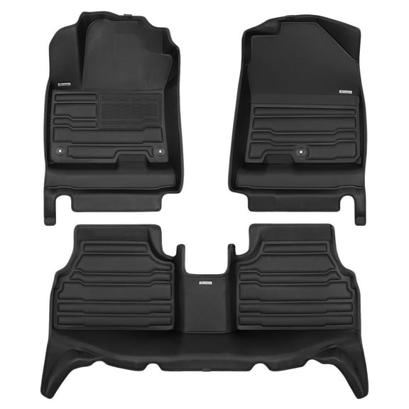 TuxMat - For Hyundai Kona Electric 2019-2023 Models - Custom Car Mats - Maximum Coverage, All Weather, Laser Measured - This Full Set Includes 1st and 2nd Rows
