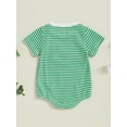 thumbnail image 3 of SUNSIOM Barboteuses pour Bébés Garçons Broderie Canard Rayures Col Rond Manches Courtes Vêtements d'Été Combinaisons, 3 of 6