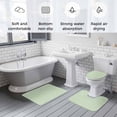 thumbnail image 5 of Sage Green Striped Bath Mat 3 Piece Bathroom Rug Set, Modern Simple Farmhouse Beige Non Slip Bath Rug Contour Mat and Toilet Lid Cover, Absorbent Shower Mats Soft Bath Rugs and Mats Sets, 5 of 8