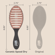 Wet Brush Ceramic Speed Dry Vented Hair Brush for Faster Blow-Drying and Shiny Hair - Black