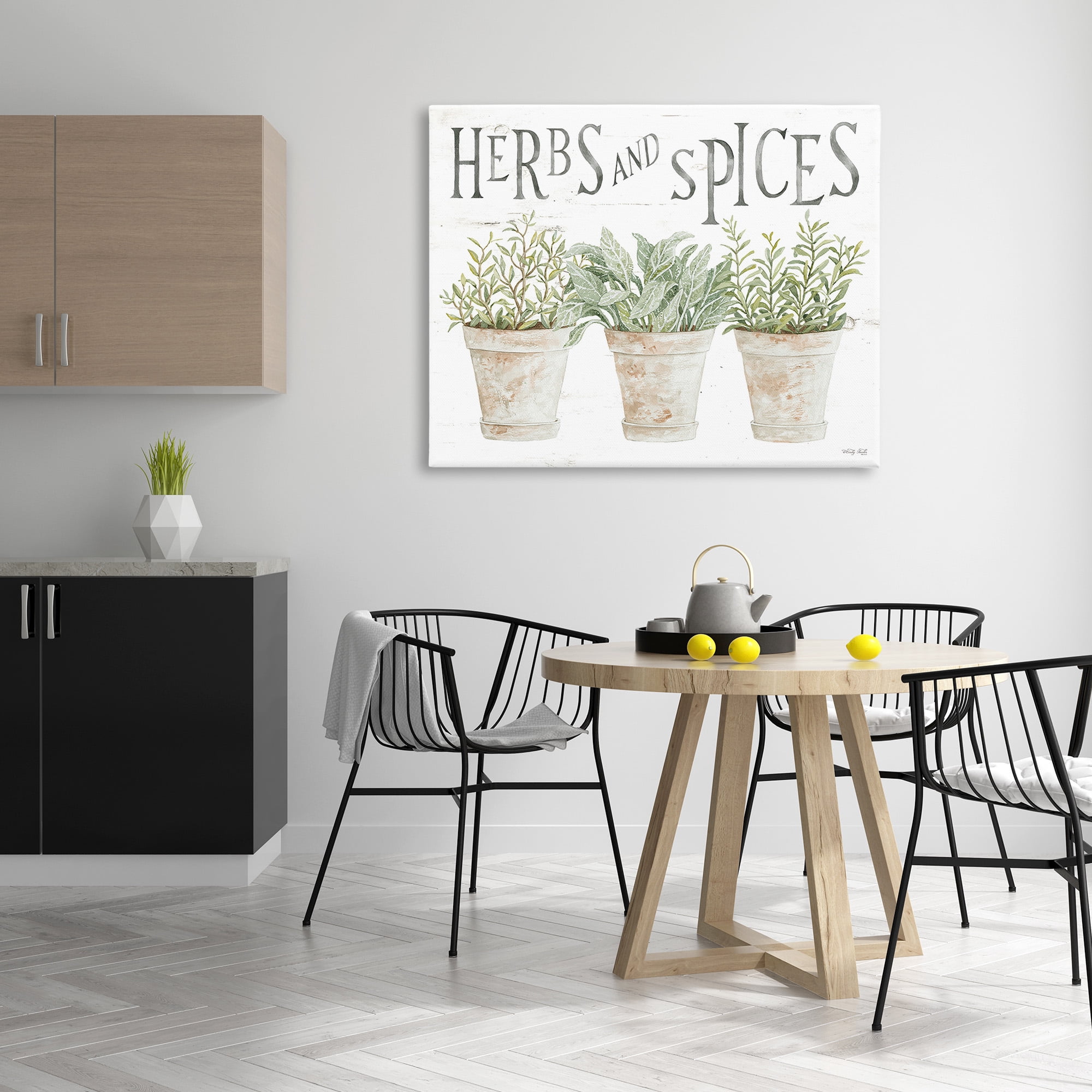Stupell Industries Country Herbs & Spices Botanical & Floral Painting Gallery Wrapped Canvas Art Print Wall Art, 48 x 36