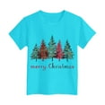 thumbnail image 5 of Ulanda Toddler Boys Girls Christmas Shirt Kids Xmas Tshirt Cotton Short Sleeve Tee Top (Light Blue, 2-3 Years), 5 of 6
