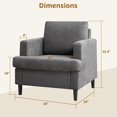thumbnail image 3 of Oversized Cloud Chair, Linen Living Room Chair, Mid Century Modern Armchair with Thick Cushion & Leg, Deep Seat & No Assembly Required, Upholstered Sofa for Living Room, Bedroom, Beige/Dark Grey, 3 of 7
