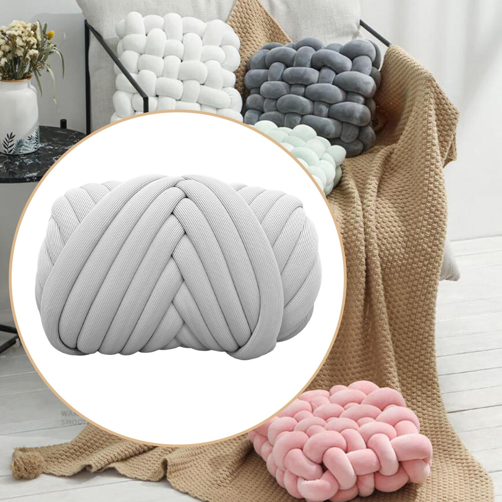 Yunhgft 250G Chunky Arm Length 787inch Hooks Soft DIY Washable Giant Jumbo Tubular Bulky Light Gray