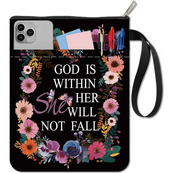 Flower Book Sleeve Floral Book Cover Cloth Washable Plant Flowers Printed Books Notebook Paperback Bag Protector with Zipper and Extra Sleeve Pocket