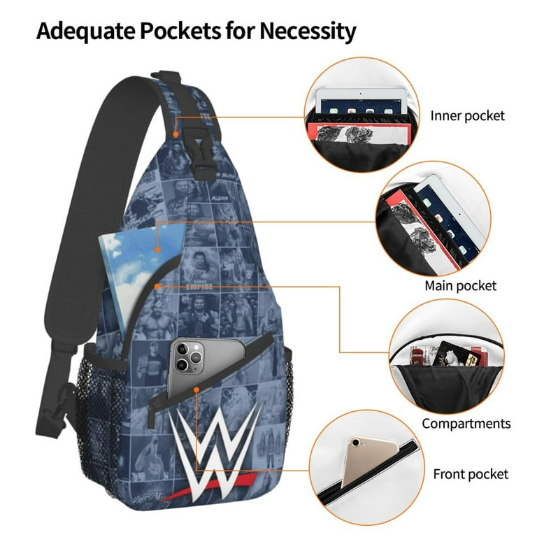 WWE Sling Bag Crossbody Sling Backpack For Travel Hiking Chest Bag Daypack For Purses Shoulder Bag Women Men