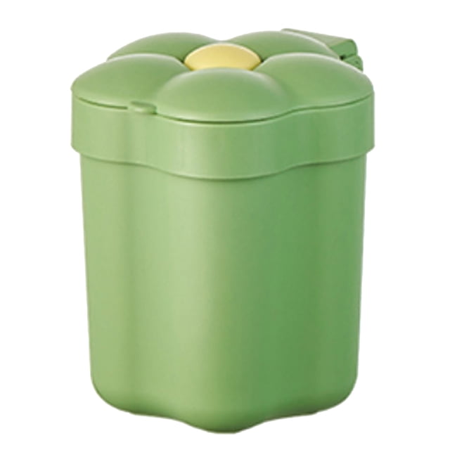 Desktop Trash Can with Lid, Large Opening Plastic Flower Shape Desktop Trash Bin Mini Paper Storage Basket for Home Office Gift