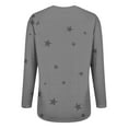 thumbnail image 5 of Women's Star Print Round Neck Long Sleeve Sweatshirt, Loose Fit Casual Pullover Top with Five-Point Star Pattern for Daily Wear, Street Fashion and All Season Comfort Grey L, 5 of 8