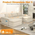 thumbnail image 3 of Doubleslee U-Shaped Sofa, 110 Inch Sectional Cloud Couch, No Assembly Required, One Box, OEKO-TEX, Beige, 3 of 11