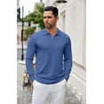 thumbnail image 3 of Suéter polo COOFANDY de punto con cremallera de manga larga para hombre, 3 of 9
