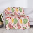 thumbnail image 6 of YFYANG Lightweight Warm Flannel Blanket, Pink Watermelon Floral Doodle Throw Blanket for Bed, Sofa, Travel, Camping, 80"x60", 6 of 7