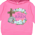 thumbnail image 3 of Inktastic Easter He Has Risen with Cross and Flowers Toddler Hoodie, 3 of 4