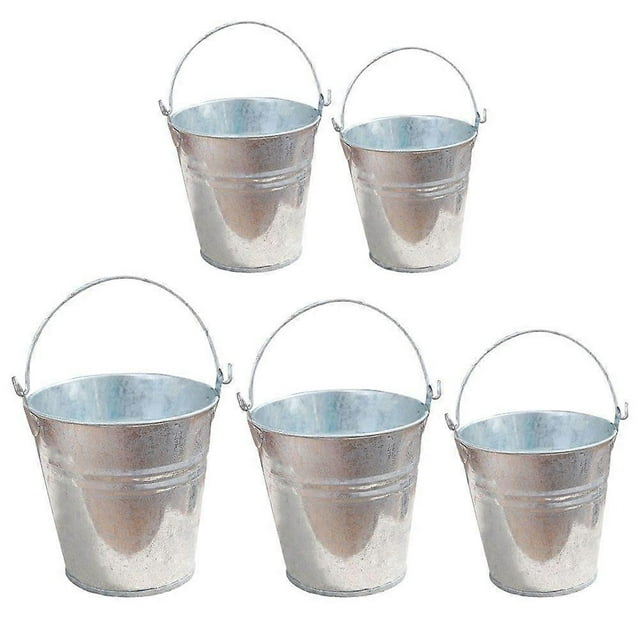 5Pcs Decorative Flower Pots Multi-function Mini Buckets Household Galvanized Decors