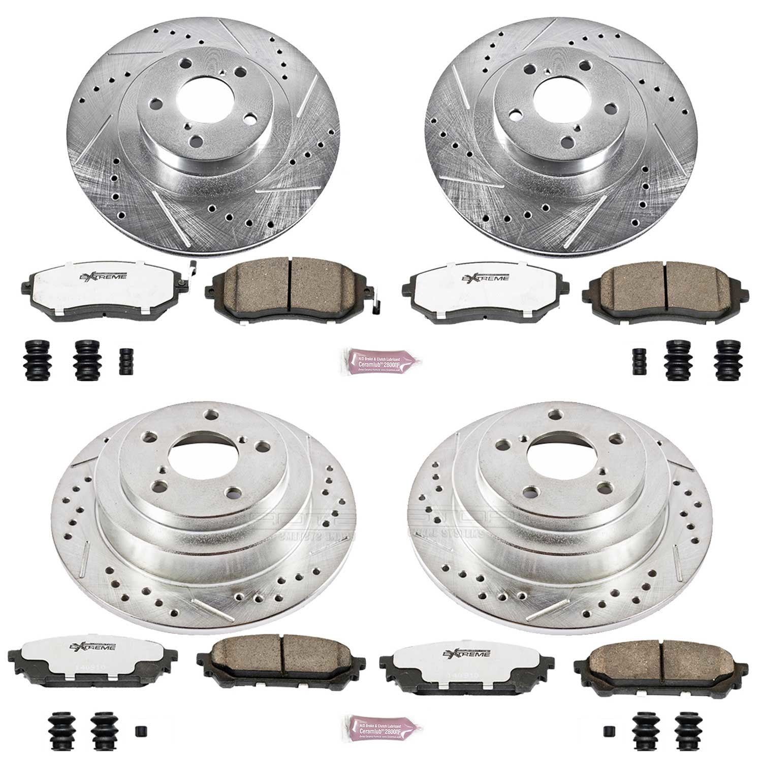 Power Stop Front and Rear Z26 Street Warrior Brake Kit K2376-26