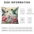 thumbnail image 5 of Creowell  Watercolor Hummingbird Flowers Purple Floral Decorative Throw Pillow Covers Square, Pillowcase Protectors Cushion Cover for Home Sofa Couch Chair Back Seat, 5 of 5