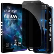 [2 Pack] Cnarery Privacy Screen Protector for iPhone 12 Pro Max 6.7 inch, Anti-Spy Tempered Glass Film, Bubble Free, Anti-Scratch, Case Friendly, Anti Peeping, Easy Installation Tray
