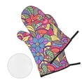 thumbnail image 2 of ZICANCN Oven Mitts and Pot Holders Sets, Spring Elegant Floral Baking Sets Kitchen Heat Resistant 4 Pieces, 2 of 8