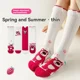 thumbnail image 1 of pares de calcetines largos hasta la rodilla de la marca Sanrio, transpirables, finos, de Hello Kitty, Kuromi, Cinnamoroll, para niñas, calcetines de tubo medio hasta la pantorrilla, 1 of 2