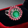 thumbnail image 5 of White Red Green Multi-color AAA Cz Hollow Flower Ring Women's 925 Silver Jewelry, 5 of 5