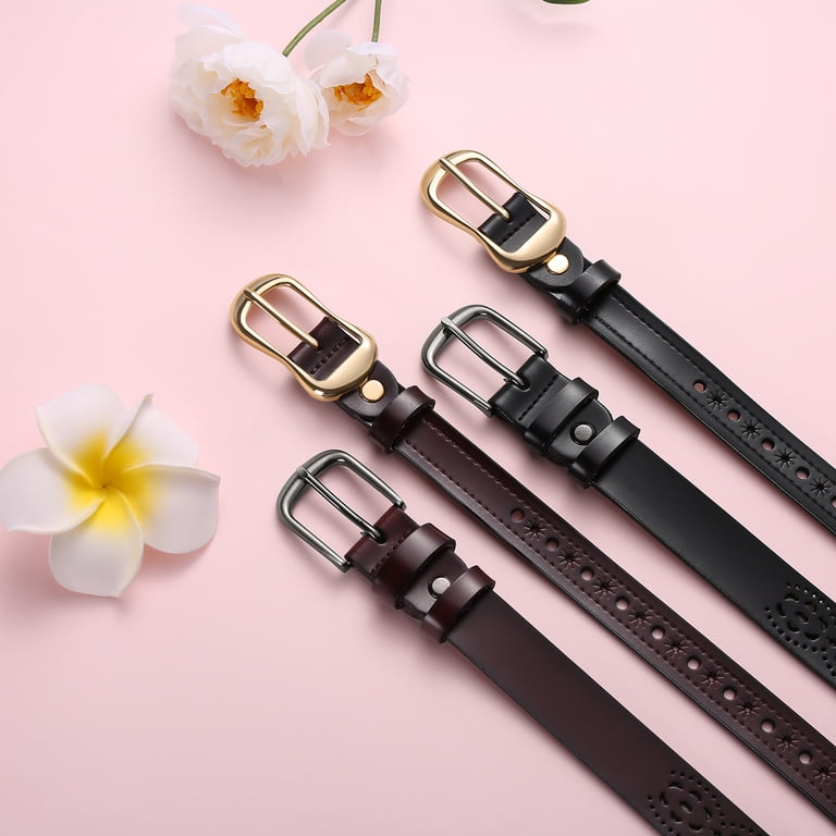 8226 [2 Pack Leather Belt Women-womens With Pin Buckle-belts Sendefn Women main image 3