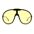 thumbnail image 3 of Super Oversized Curved Top Shield Racer Plastic Fashion Sunglasses Black - Yellow, 3 of 8