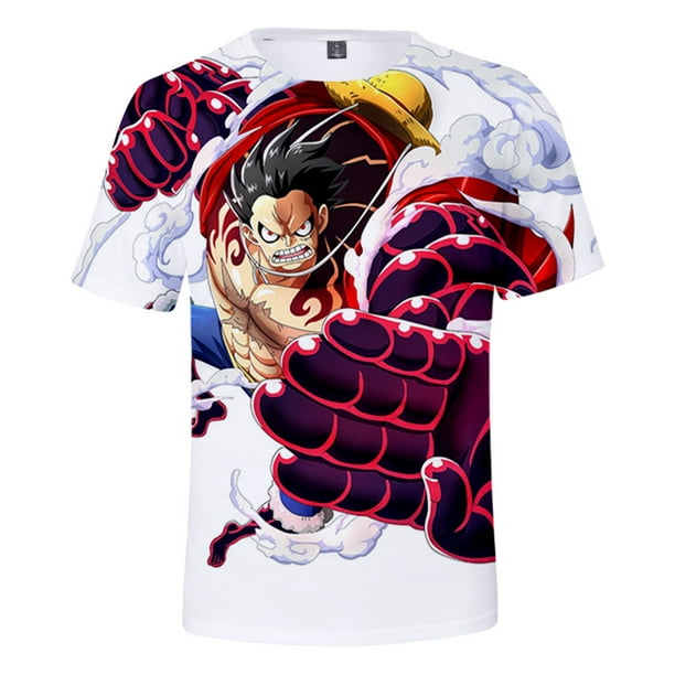 Japanese One Piece Luffy T Shirt Men Hot Anime Graphic Print Short Shirts  Children Unisex Summer Tops White Streewear 