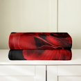 thumbnail image 2 of 3D Rose Floral Sherpa Blanket Throw 50x60,Romantic Valentine's Day Blanket Women Lovers,Red Rose Flower Throw Blanket,Lovers Red Black Rose Fuzzy Blanket for Home Room Decor, 2 of 5