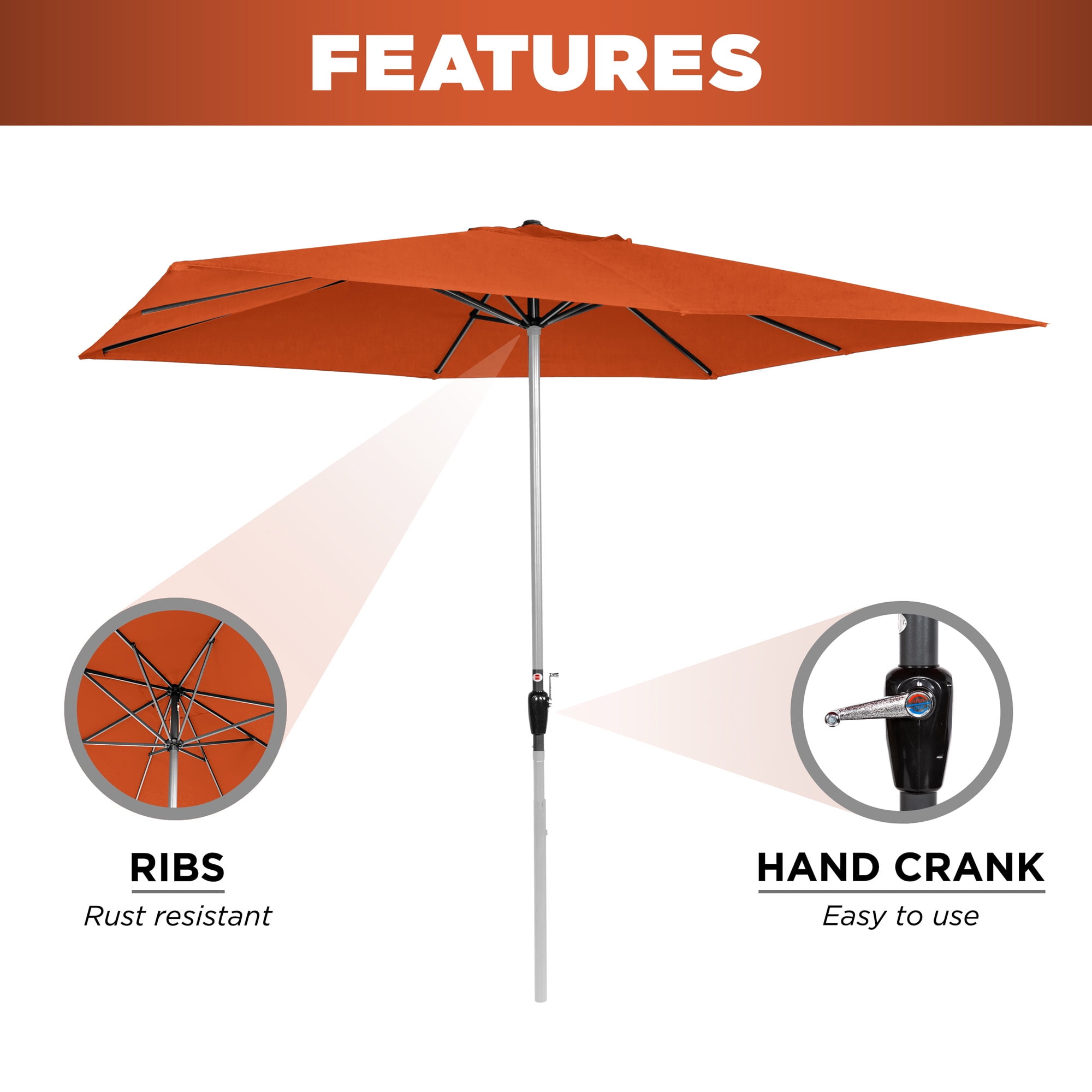 cantalever patio umbrella ABCCANOPY Cantilever Patio Umbrella Double Top with 360 Rotation Beige / 10FT