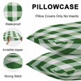 thumbnail image 5 of Green White Buffalo Check Throw Pillow Covers 18x18 Inch Set of 2, Farmhouse Plaid Modern Geometric Waterproof Outdoor Pillow Covers, Decorative Cushion Pillowcases for Couch, Sofa, Bed, Patio, 5 of 9