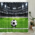 thumbnail image 2 of Football Shower Curtain for Boys Kids Men, American Football Sports Stadium Field Green Bath Curtain, Arena Soccer Cool Artwork Fabric Shower Curtain, Masculine Bathroom Accessories, 2 of 6