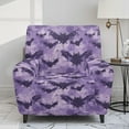 thumbnail image 2 of Renewold Bat Splash Purple Couch Cover Recliner Fitted Oversized Recliner Cover 4 Pieces Non-Slip Recliner Chair Cover with Pocket and Elastic Straps for Halloween Decor, 2 of 8