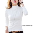 thumbnail image 3 of Qarigey Camiseta y cómoda de algodón con medio cuello, ropa interior de manga larga, jersey que combina con todo, abrigo elástico, delicado y Prendas para la parte del cuerpo Rosado Rosa L Qarigey AP013430-03, 3 of 6