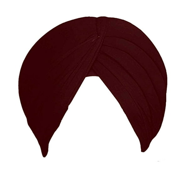 Sikh Cotton Turban For Men |Mahogany Color | 6 Mts Punjabi Pagri (Stitched Rubia Voile) By Indian Collectible