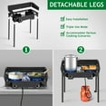 thumbnail image 3 of Ktaxon 2 Burner Cooker Outdoor Camping Picnic Stove with Wind Panel BBQ Grill, 3 of 9