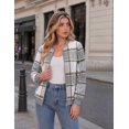 thumbnail image 4 of Zeagoo Women' Plaid Shacket Jacket Zip Up Casual Coat Fall Winter Clothes with Pockets Trendy, 4 of 5