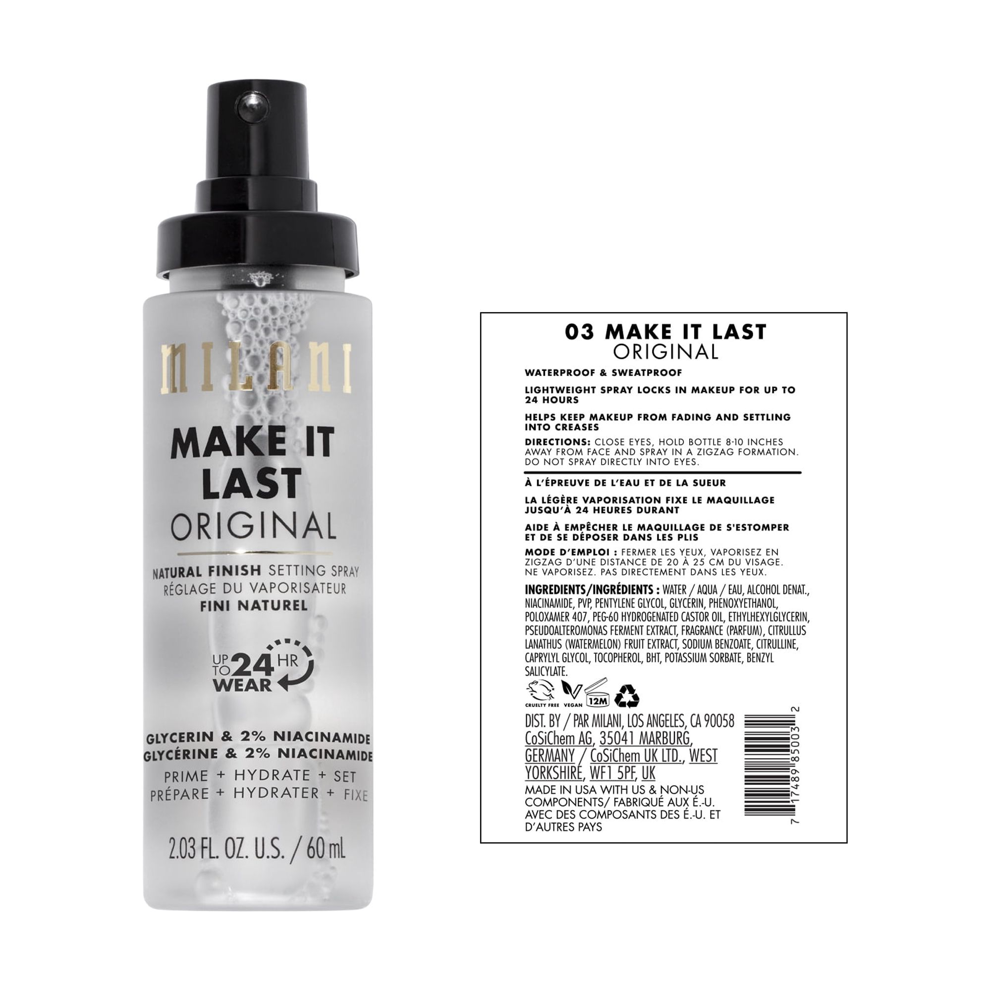 Milani Make It Last Setting Spray, 3-in-1, Natural Finish, 2.03 oz photo 2