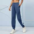 thumbnail image 2 of Women's Sweatpants Pants Comfort Jogger Pants Side Buttons Leg-Bound with Pockets Womens Sports Trousers Navy S, 2 of 7