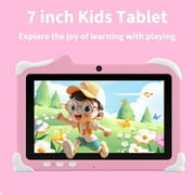 Kids Tablet, 7 inch Android Tablet for Kids, 4GB RAM 32GB ROM/1024GB Expandable Toddler Tablet with Shockproof Case, Parental Control, Dual Camera, IWAWA App Pre-Installed 2.4G/5G WiFi 6, Pink