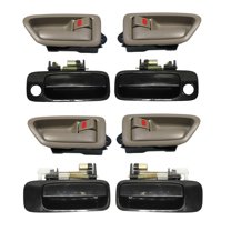 Brand NEW For 1997-2001 Toyota Camry Outside Black and Inside Tan Door Handle 8PCS Set 97 98 99 00 01