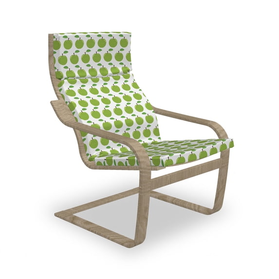 Fruits Armchair Pad and Slipcover, Pattern of Repetitive Juicy Fruit Healthy Elements, 1 Piece Soft Cushion Replacement with Removable Cover, Lime Green Green, by Ambesonne