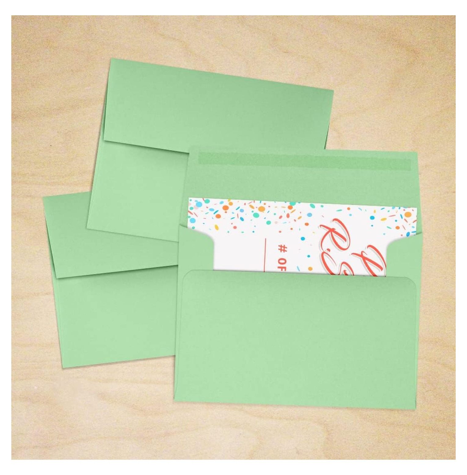A2 Invitation Envelopes | 4 3/8" x 5 3/4" | Pastel Green | 60lb. Text | 500 Qty