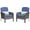 Gray + Blue, variant on IdealHouse Outdoor Wicker Chairs Set of 2, All-Weather High Back Rattan Patio Furniture, 2-Piece Conversation Set with Comfy Cushions for Porch, Deck, Gray + Blue