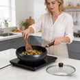 thumbnail image 3 of Creatine Cookware Combination 9.5/10.2/11in Uncoated Pure Skillet With Lid Multifunctional Non Stick Wok With Lid High Frying Pan For Cooking, 3 of 3